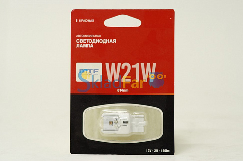 Светодионная лампа MTF Light 12B, 6Bт W21W красная