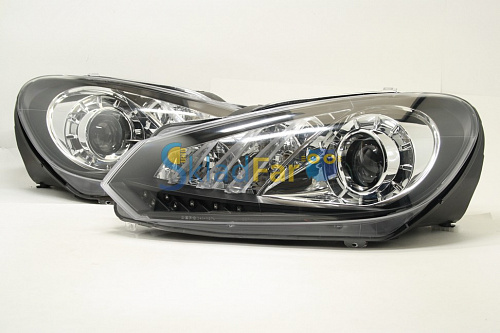 Фары компл  VW GOLF 6 08-10 ЧЕРН ДИОД  c коррек     