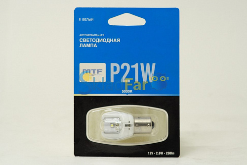 Светодионная лампа MTF Light 12B, 6Bт P21W белая