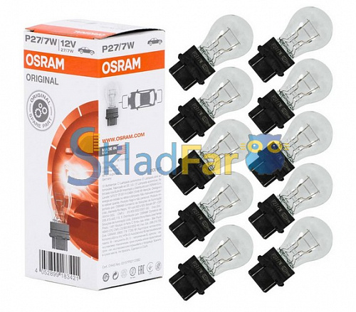 Автолампа OSRAM P27/7W 12V 27/7W   2конт