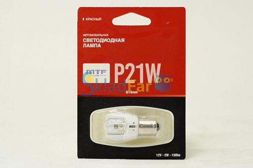 Светодионная лампа MTF Light 12B, 6Bт P21W красный