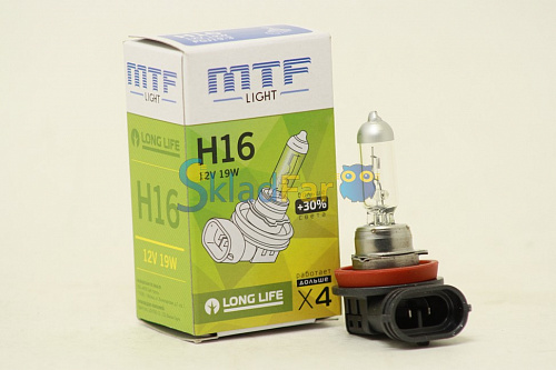Автолампа MTF H16 12V 19w Standard +30%