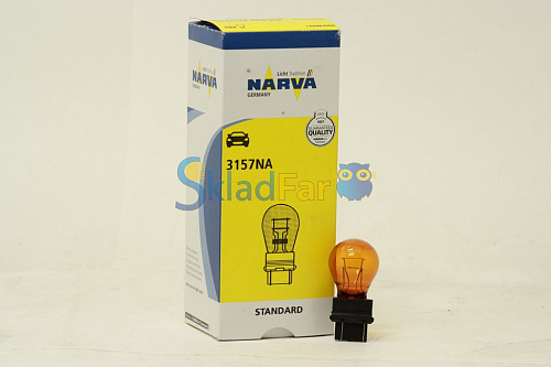 Автолампа OSRAM PY27/7W 12V 27/7W   2конт желт (3157NA)
