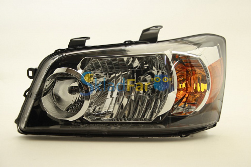 Фара левая TOYOTA HIGHLANDER 04-07 кольцо на далнем рифленое  