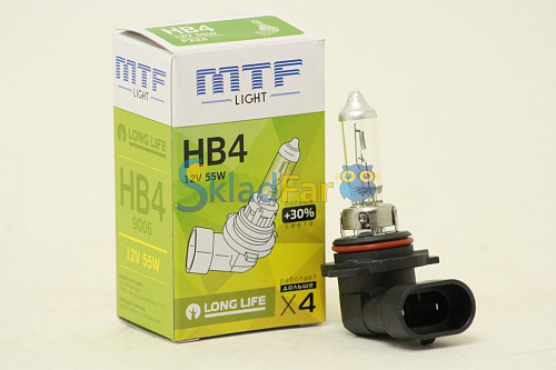 Автолампа MTF  HB4 9006 12v 55w - Standard +30%