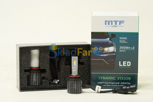 Светодиодные лампы MTF Light, серия DYNAMIC VISION LED, HB4(9006), 28W, 2500lm, 5500K, кулер, 2шт.	