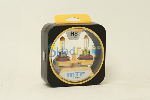Автолампа MTF H8 12V 35w Aurum 3000k - 2 шт