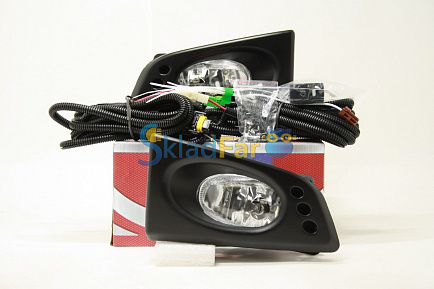 Противотуманки комплект HONDA FIT / JAZZ 08-10 с оправами, кронштейнами и проводкой (HD362)